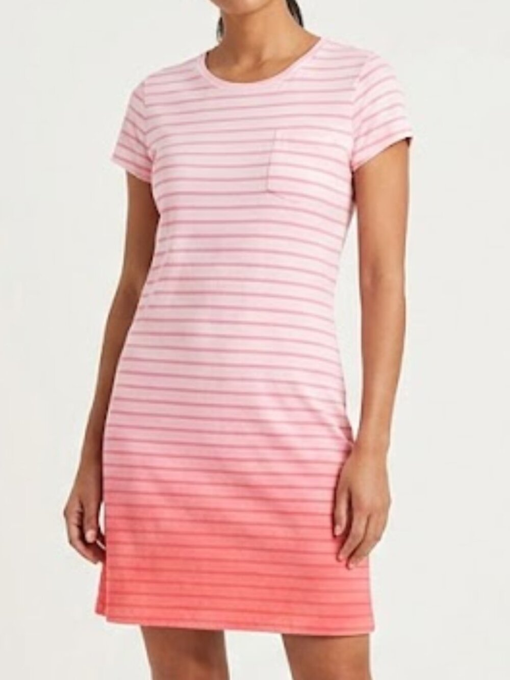 Vineyard Vines Cotton Mini T Shirt Dress Pink White Stripe Ombre Preppy XS - Picture 2 of 7
